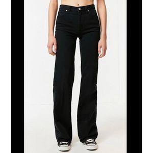 urban outfitters black wide leg jean